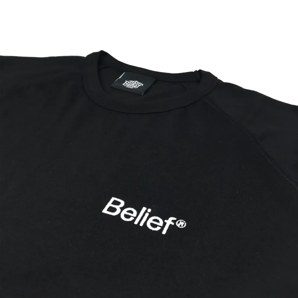 Belief NYC Logo S/S Raglan Tee Black