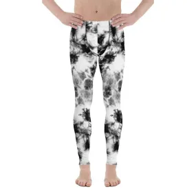 Black & White Tie Dye Men's Leggings