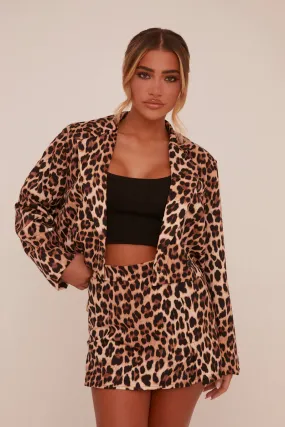 Brown Leopard Print Skort - Talia