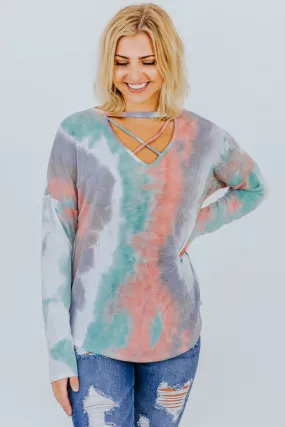 Everything To Me Tie Dyed Long Sleeve In Sage