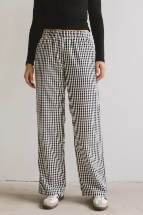 Romero Gingham Pants in Black