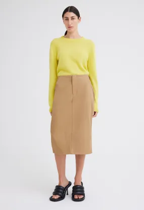 Uno Denim Midi Skirt - Camel Neutral