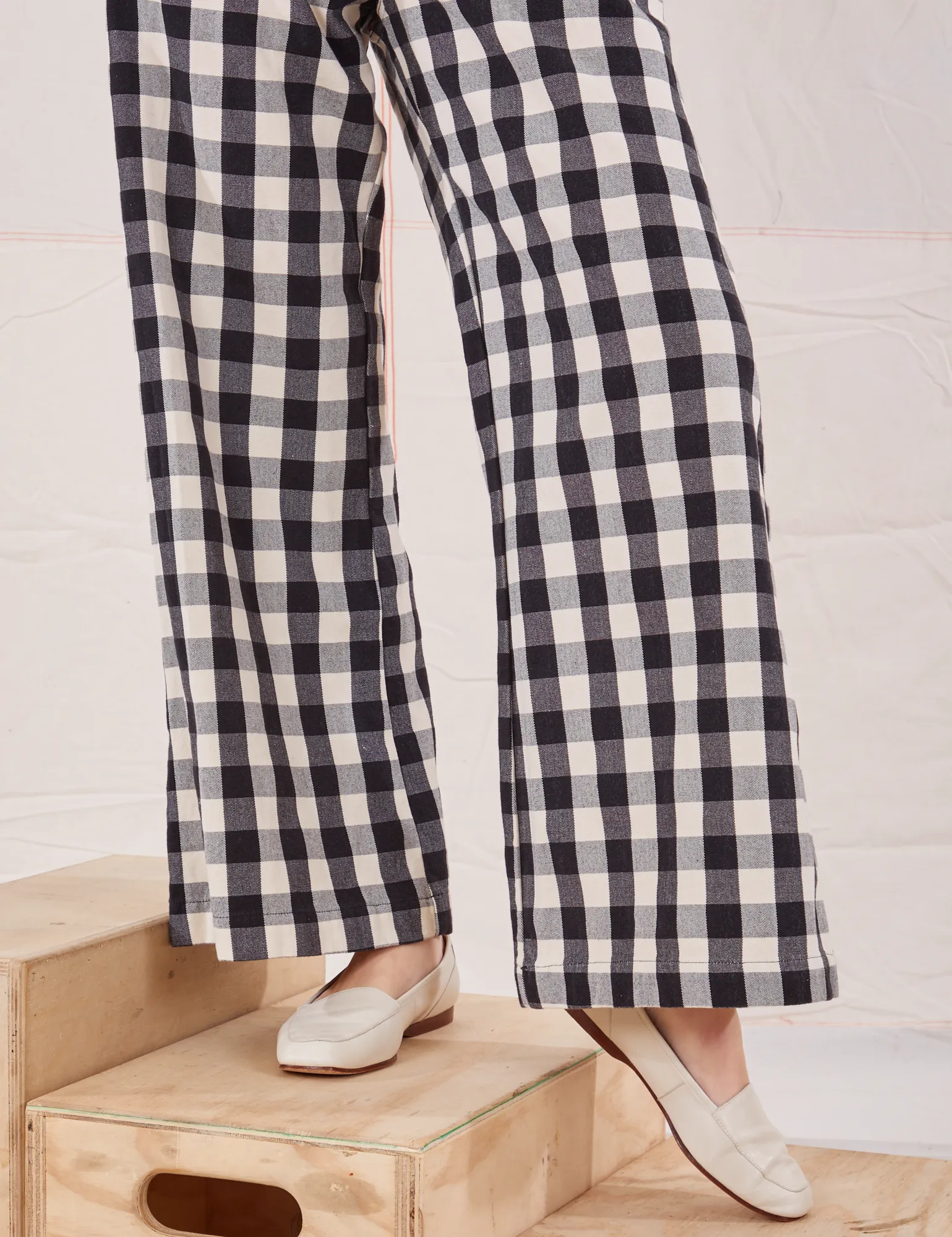 Wide Leg Trousers - Big Gingham *FINAL SALE*