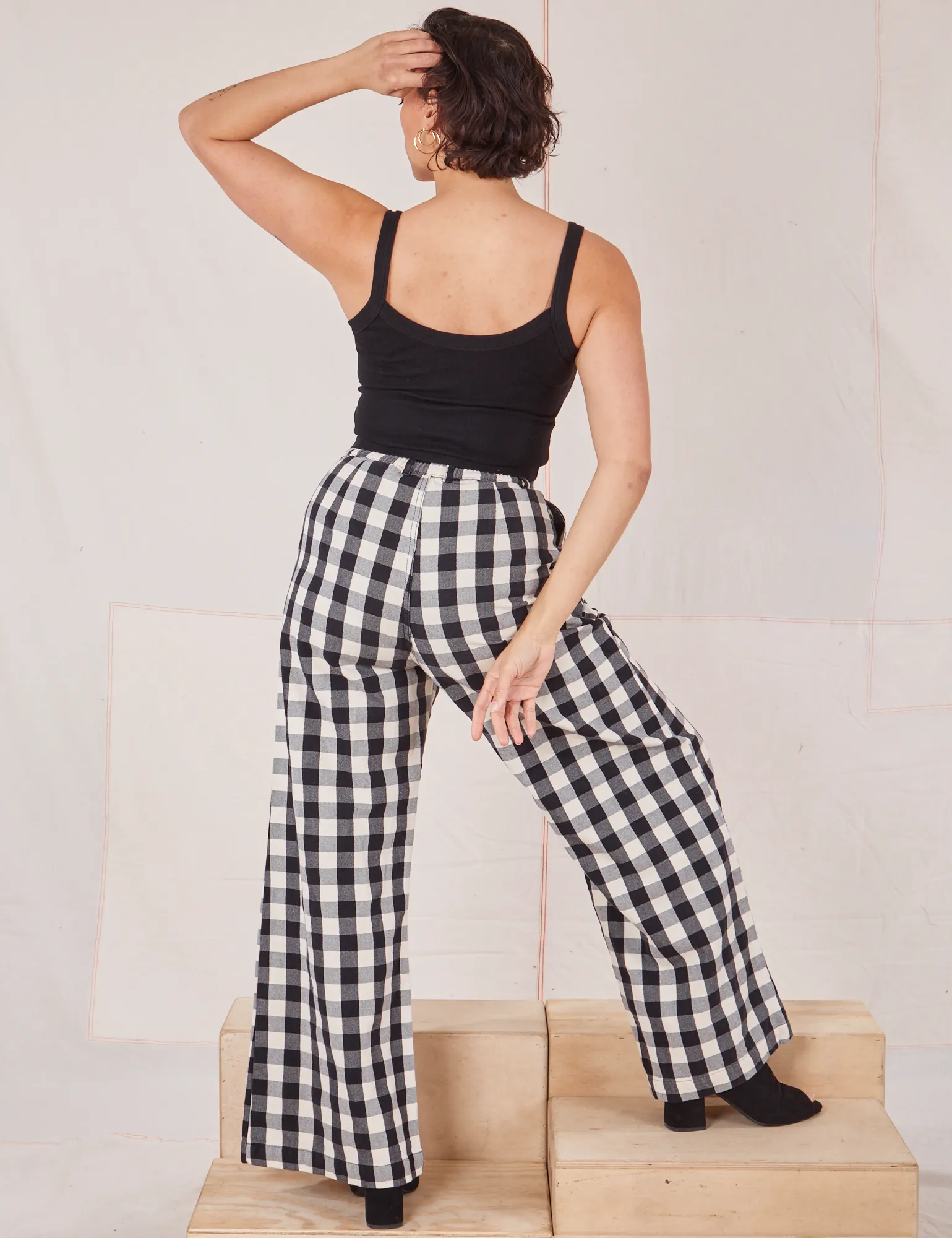 Wide Leg Trousers - Big Gingham *FINAL SALE*