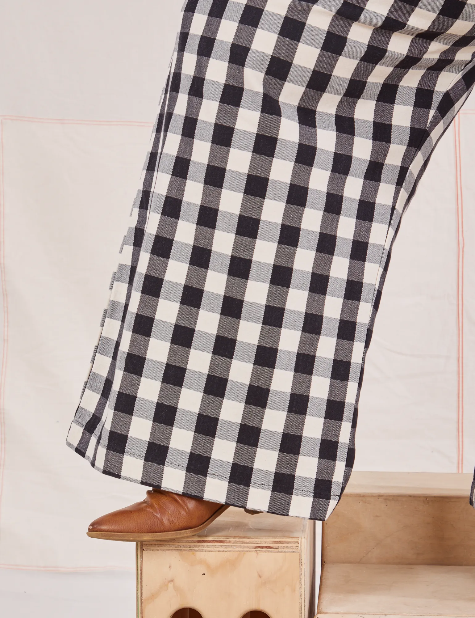 Wide Leg Trousers - Big Gingham *FINAL SALE*