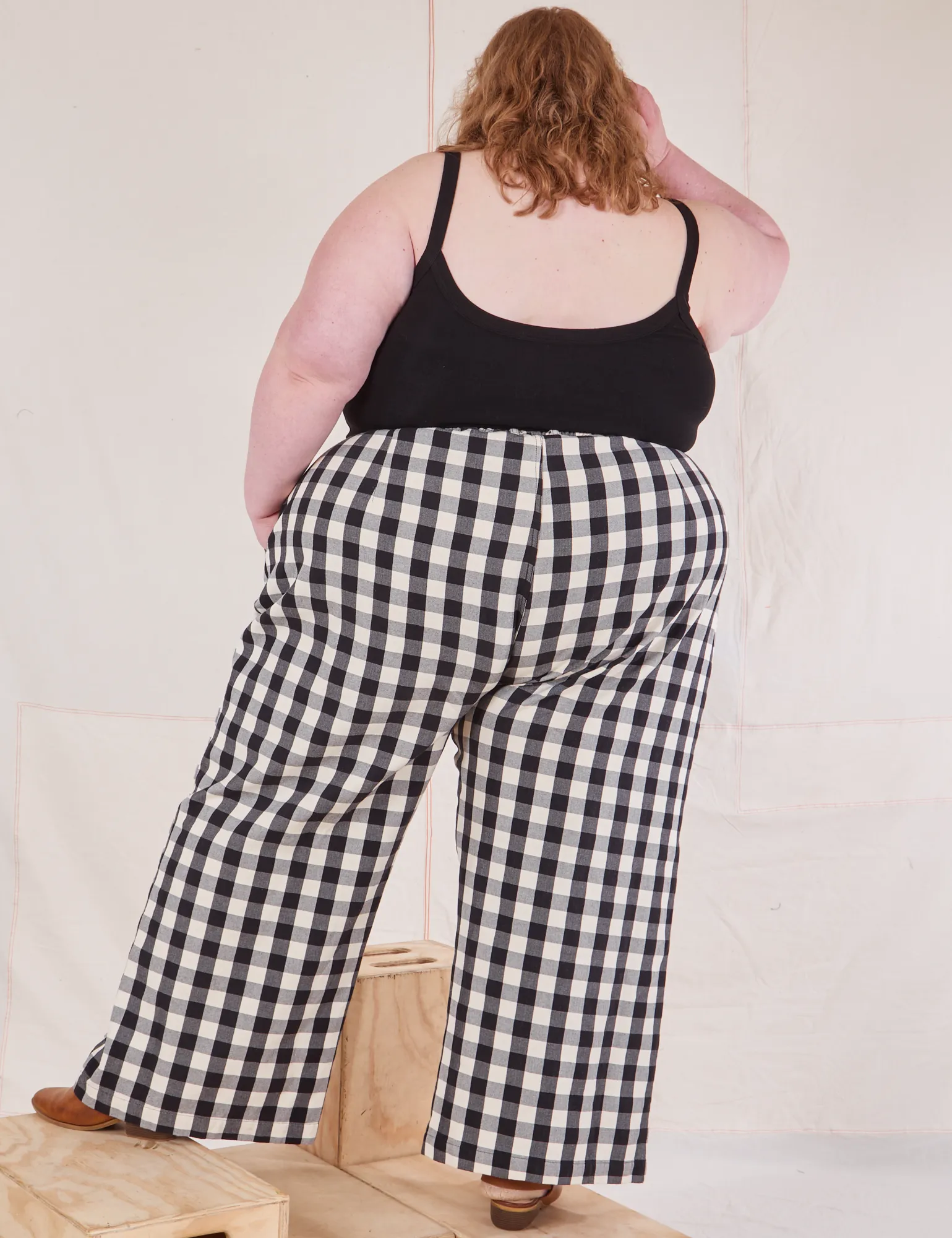 Wide Leg Trousers - Big Gingham *FINAL SALE*